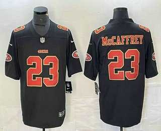 Men%27s San Francisco 49ers #23 Christian McCaffrey Black Red 2021 Vapor Untouchable Stitched Limited Jersey
